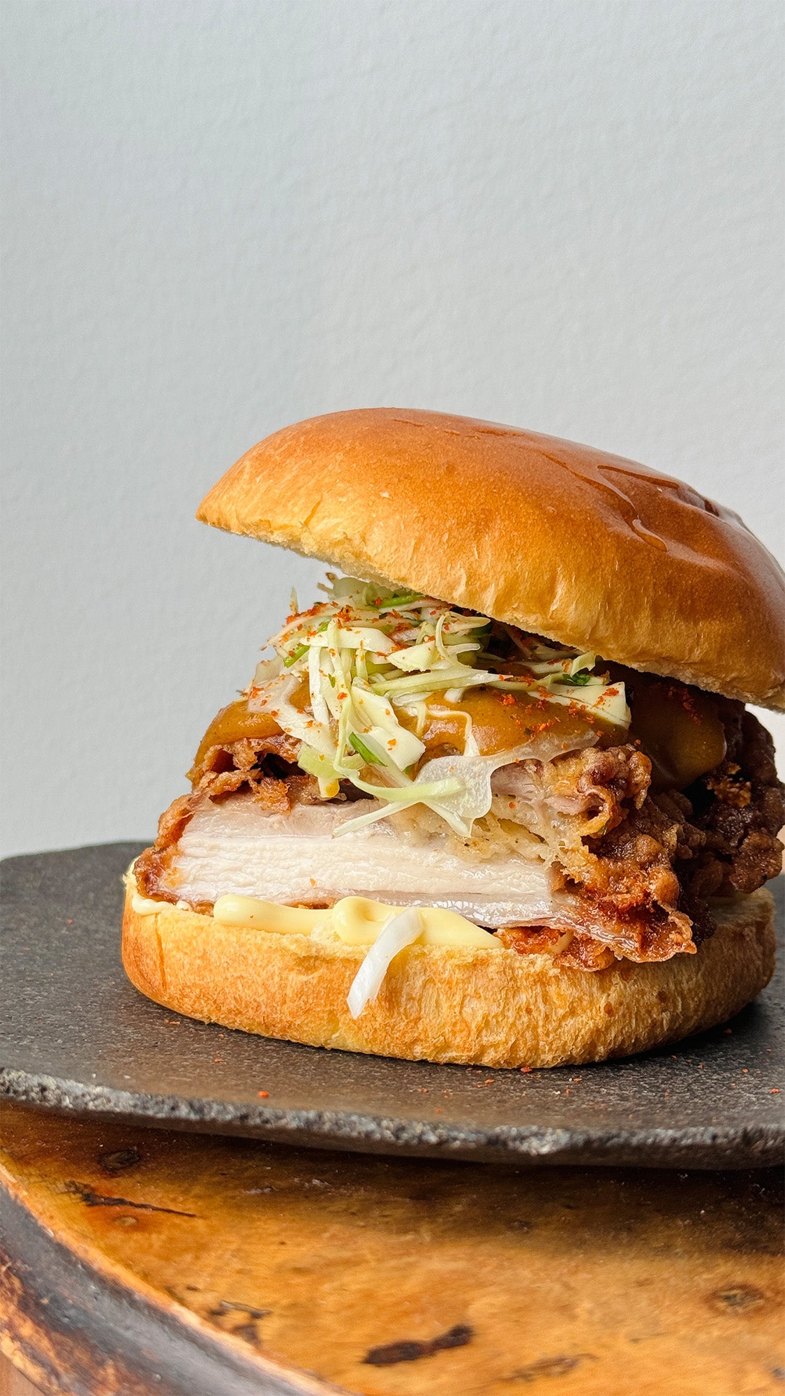 Crispy Chicken Sandwich with Curry & Cabbage Slaw