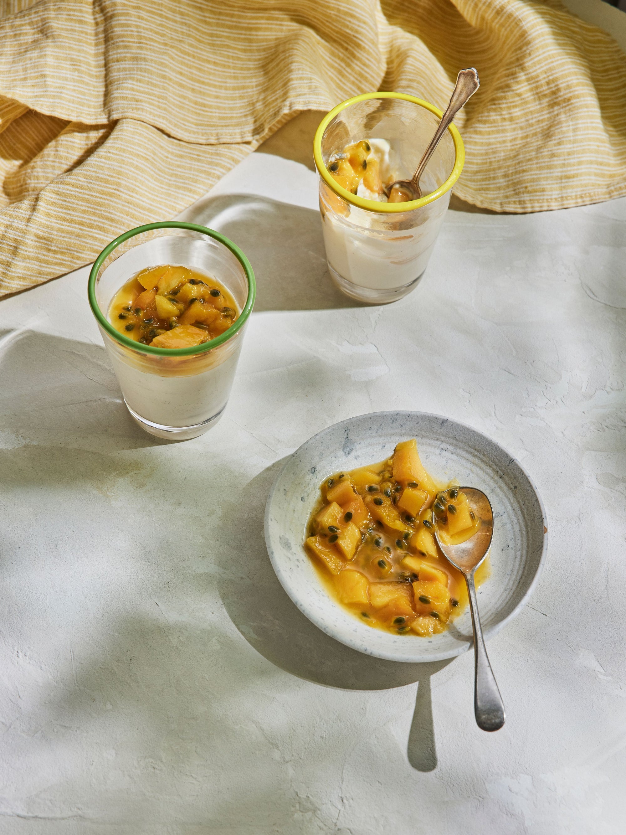 Panna Cotta with Mango and Passion Fruit